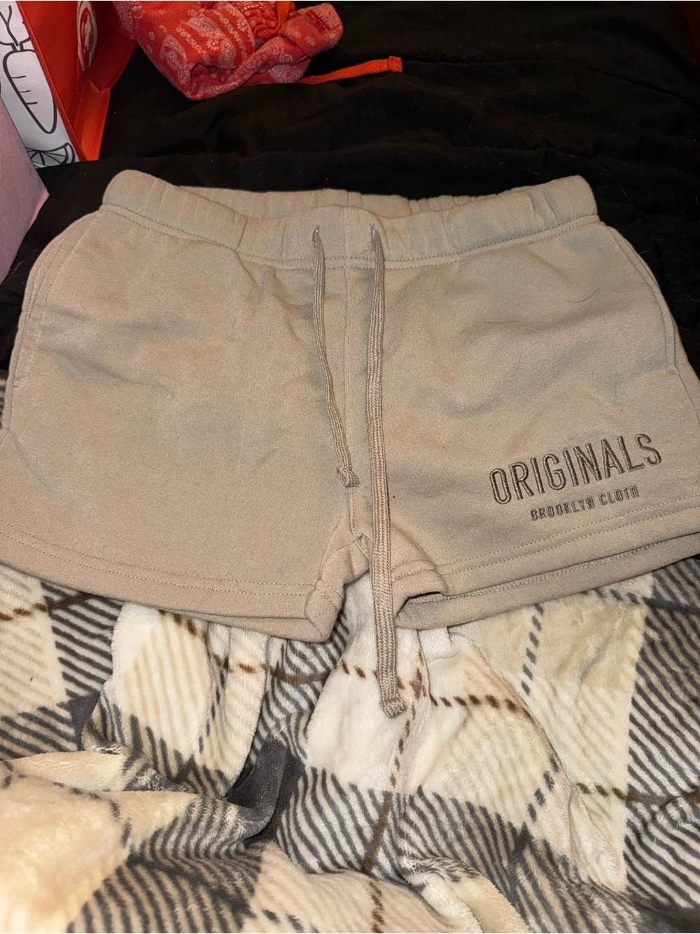 Brooklyn Cloth Women's Tan Athletic Shorts with Logo